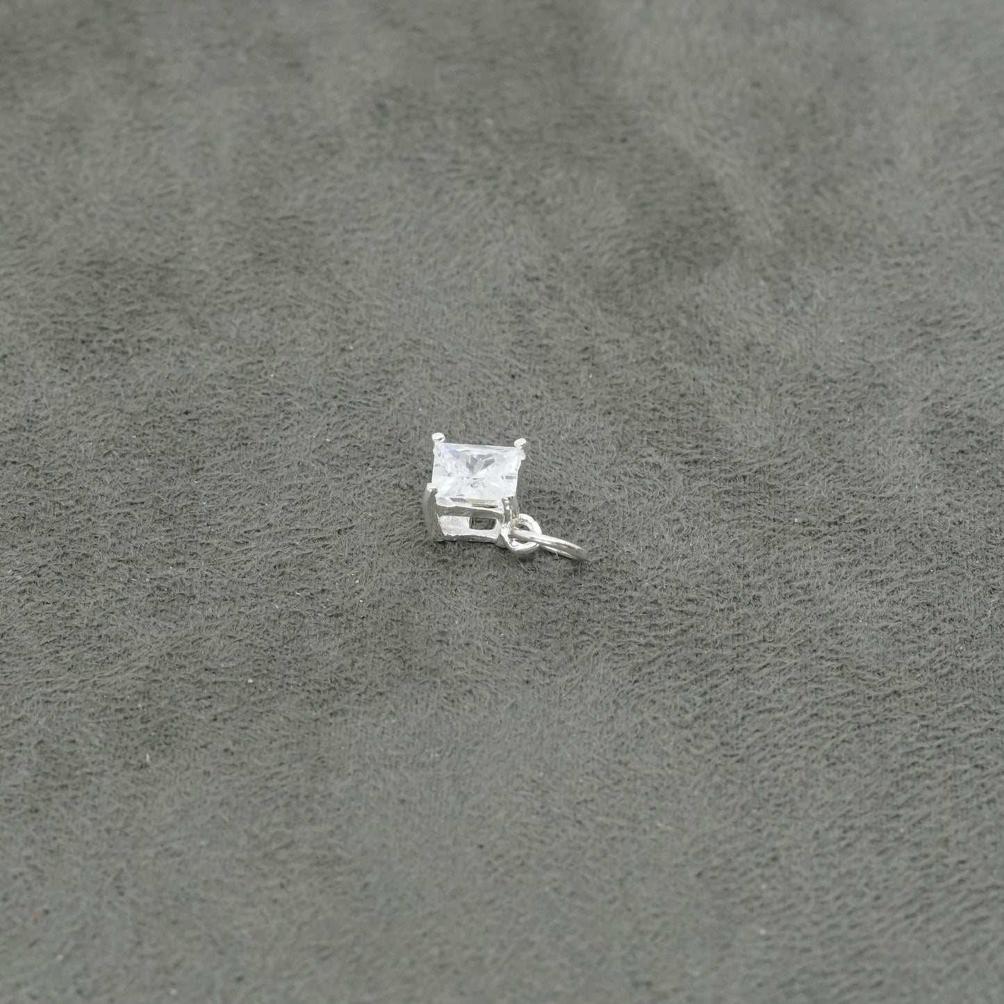 vtg Sterling silver handmade pendant, 925 charm w/ cz
