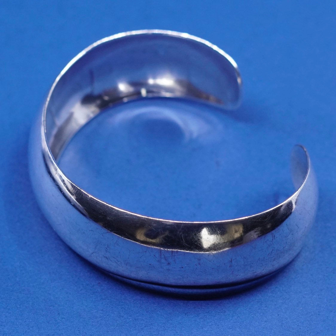 6", vtg Sterling silver handmade bracelet, modern polished 925 cuff