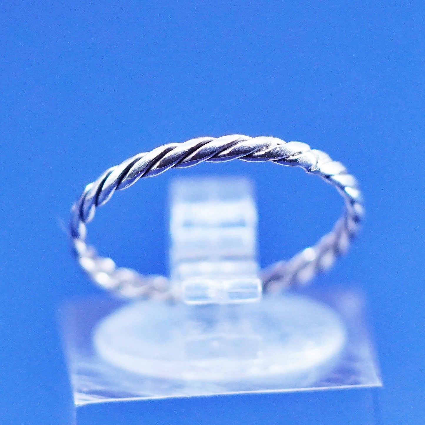 Size 5, vintage Sterling silver handmade ring, 925 cable band