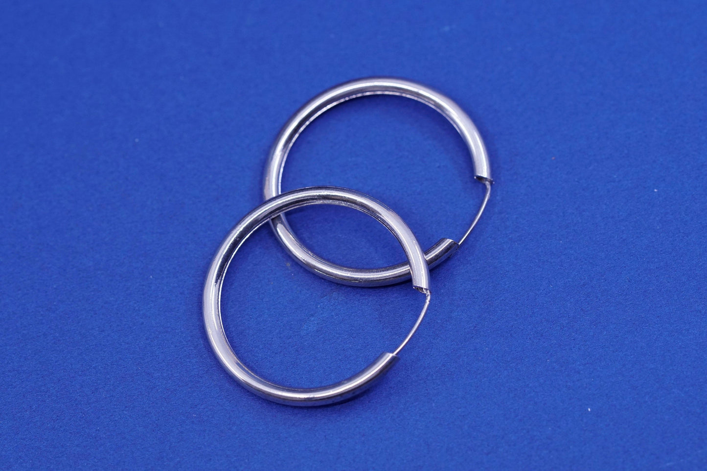 1.25”, Sterling silver handmade earrings, 925 hoops, silver tested