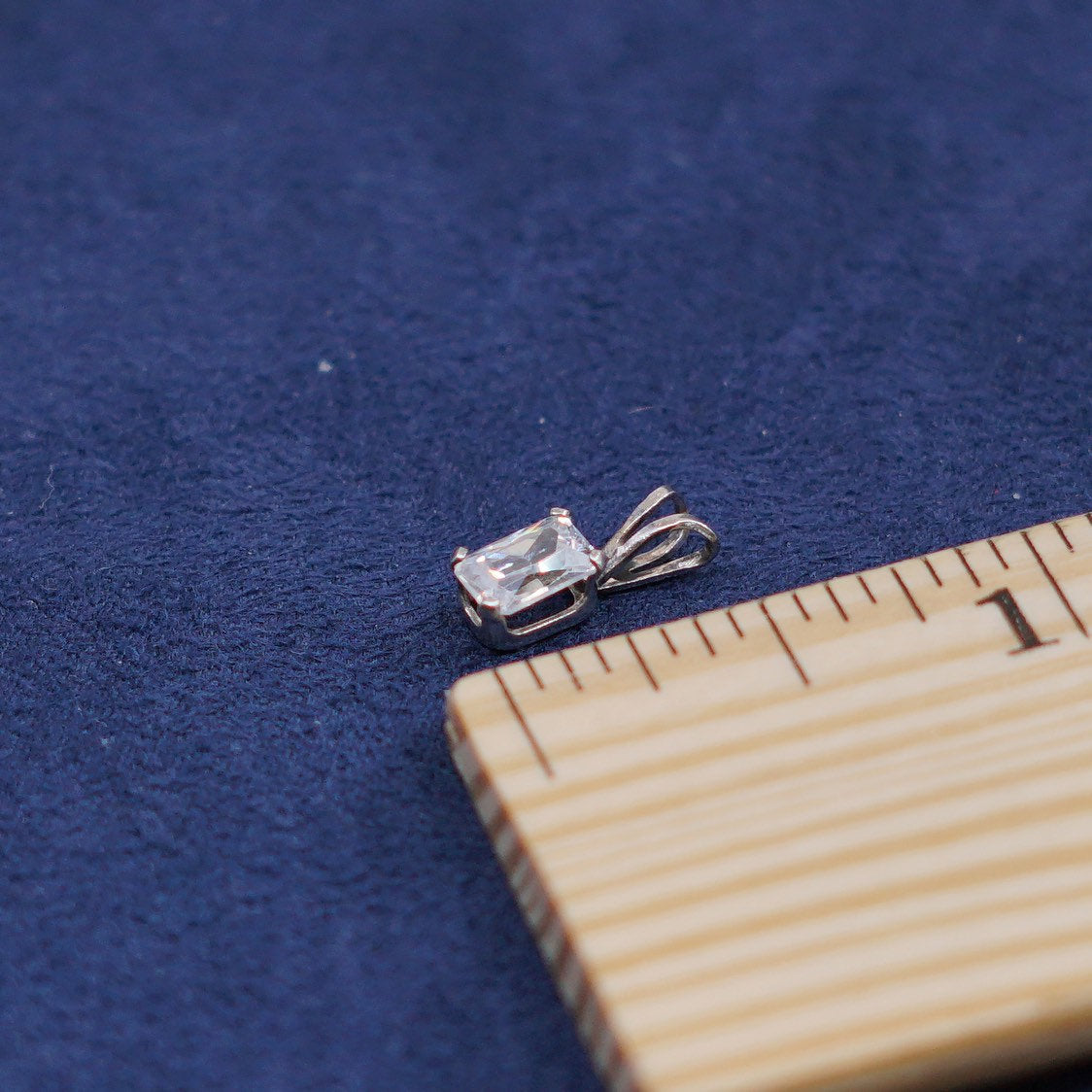 vtg Sterling silver handmade pendant, 925 w/ cz details