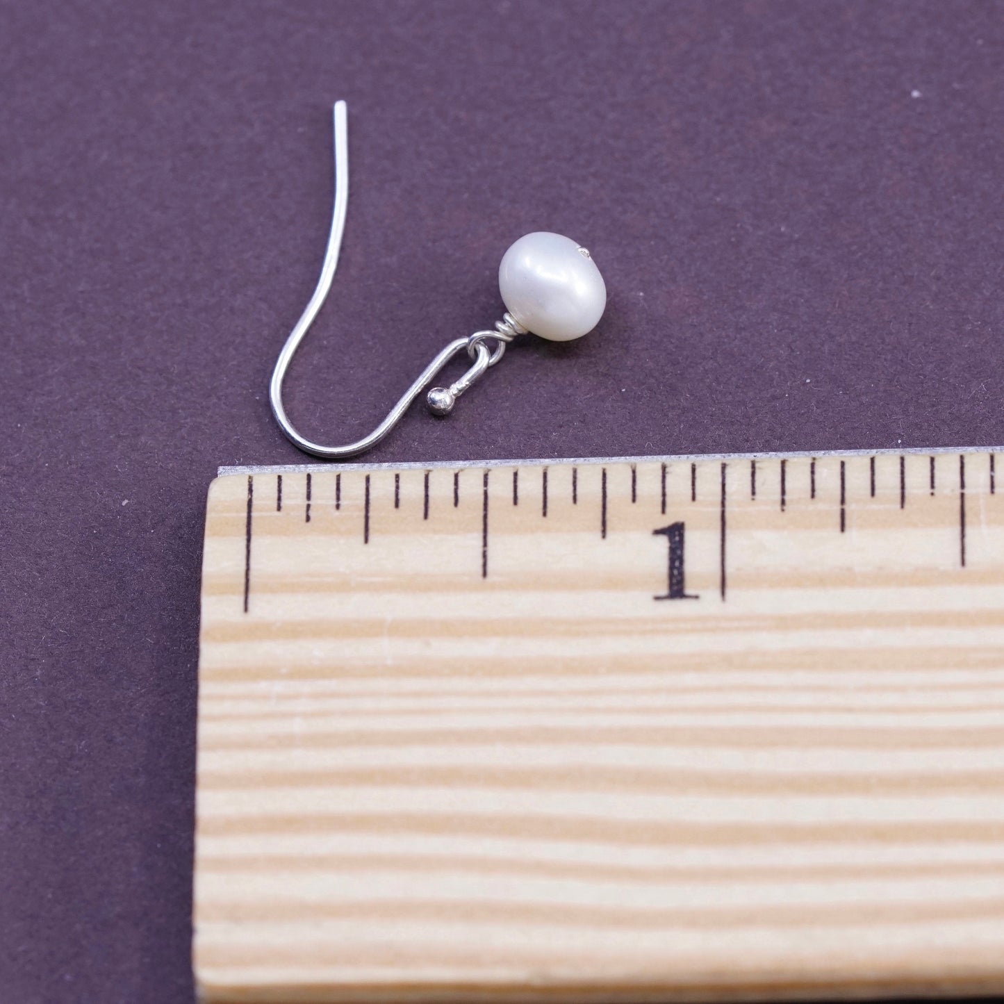 Vintage Sterling 925 silver handmade earrings with pearl