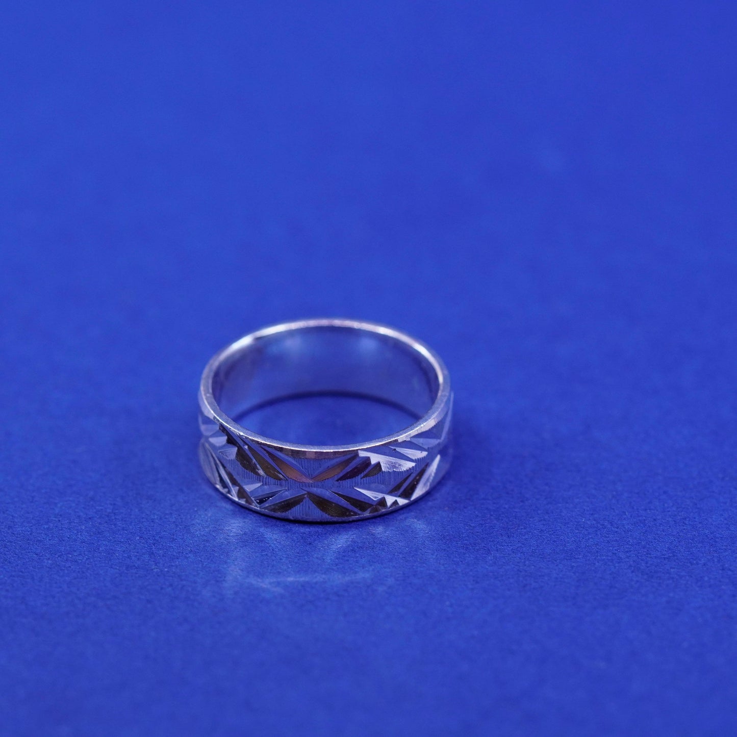 Size 5, Sterling silver handmade ring, southwestern 925 stackable textured band
