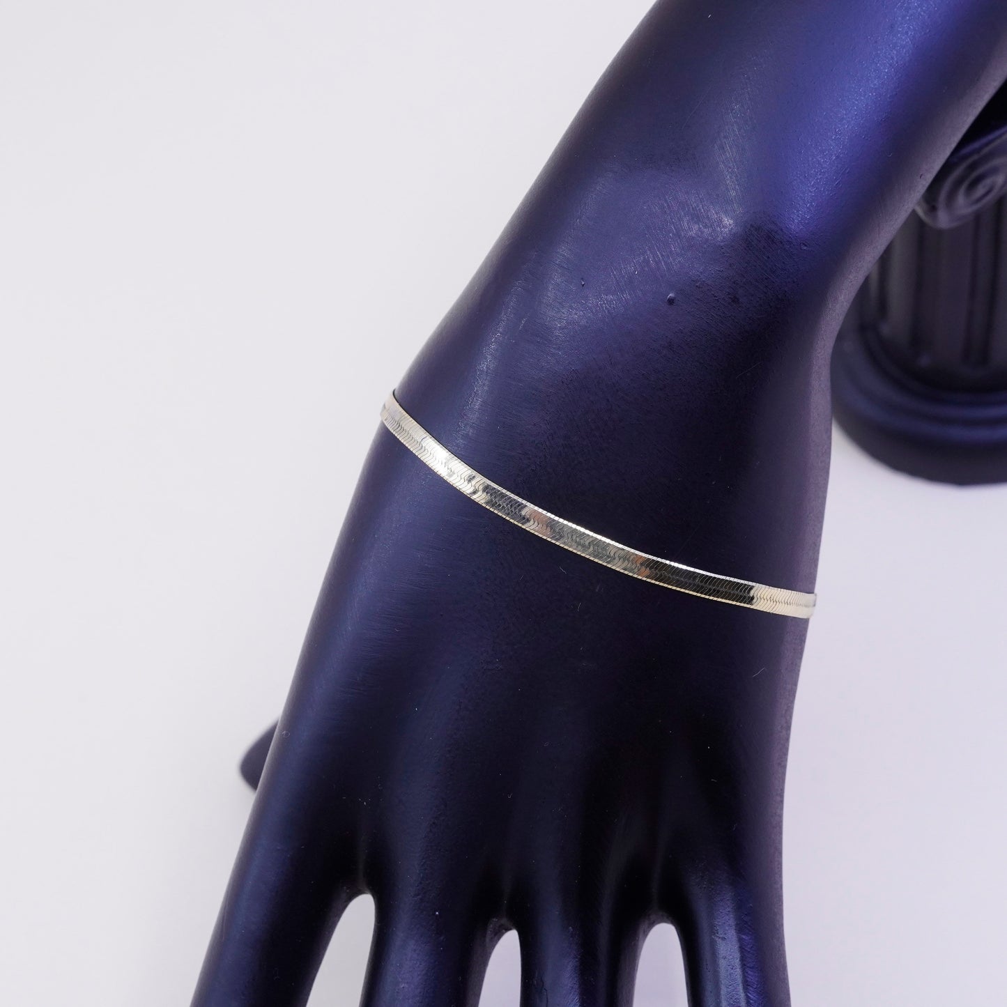 7”, vermeil gold over sterling silver bracelet, Italian 925 herringbone chain