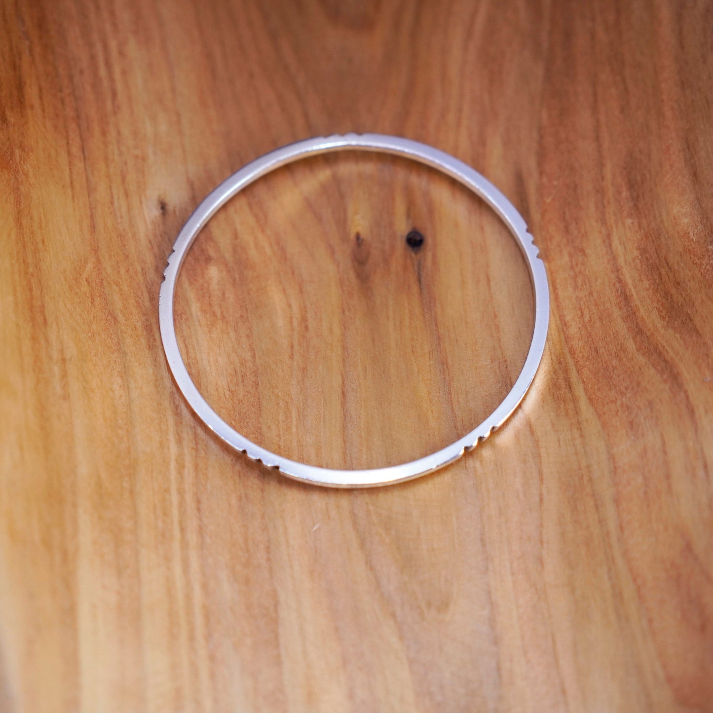 8”, Vintage southwestern Sterling silver handmade bracelet, ribbed bangle