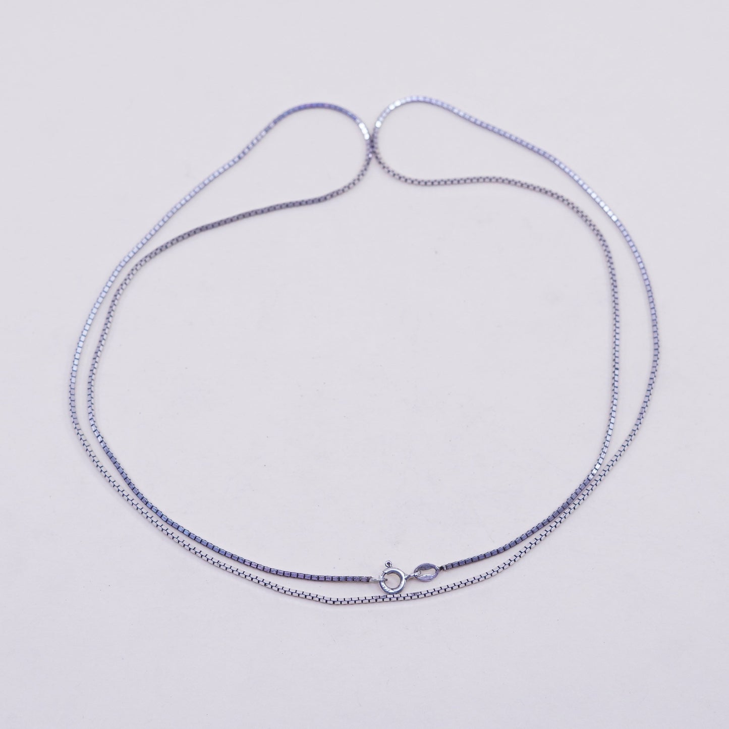 30”, 1mm, Vintage sterling silver Italy 925 silver box chain, necklace