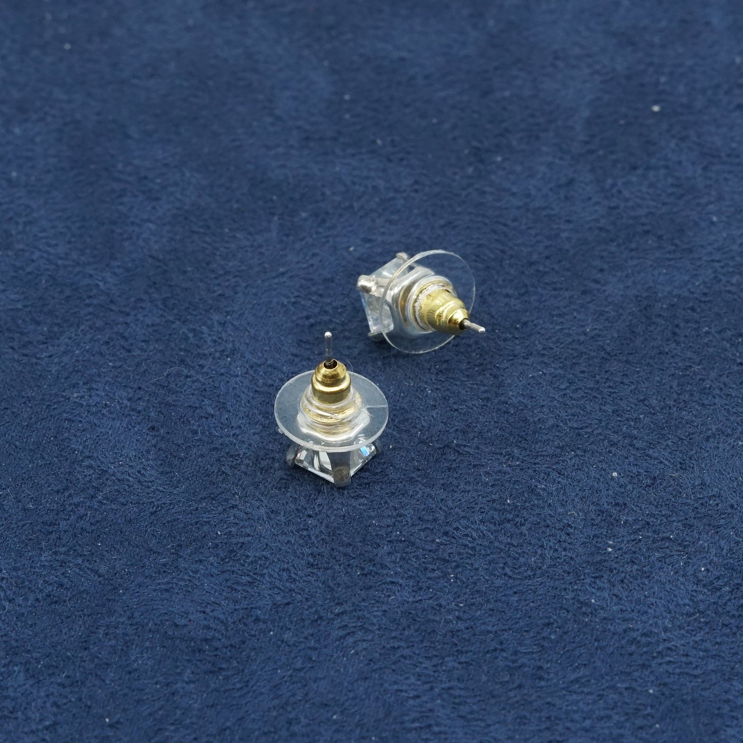 6mm, Sterling silver handmade earrings, 925 w/ square Swarovski crystal studs