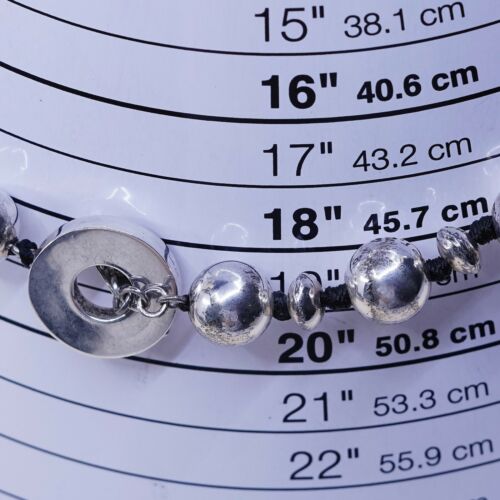 18" 10mm, vintage RAGB Sterling silver handmade necklace, 925 beads chain