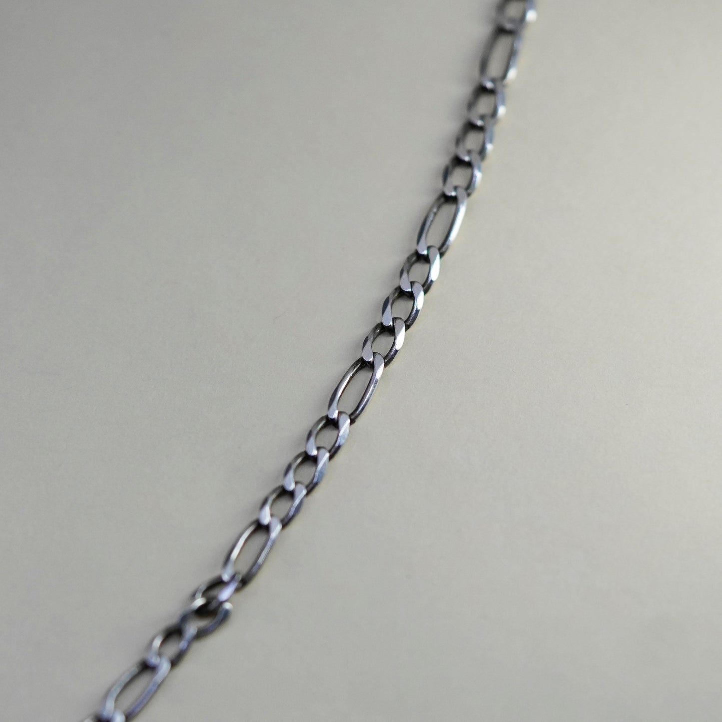 24”, 5mm, Vintage sterling silver figaro chain, bold 925 men’s necklace