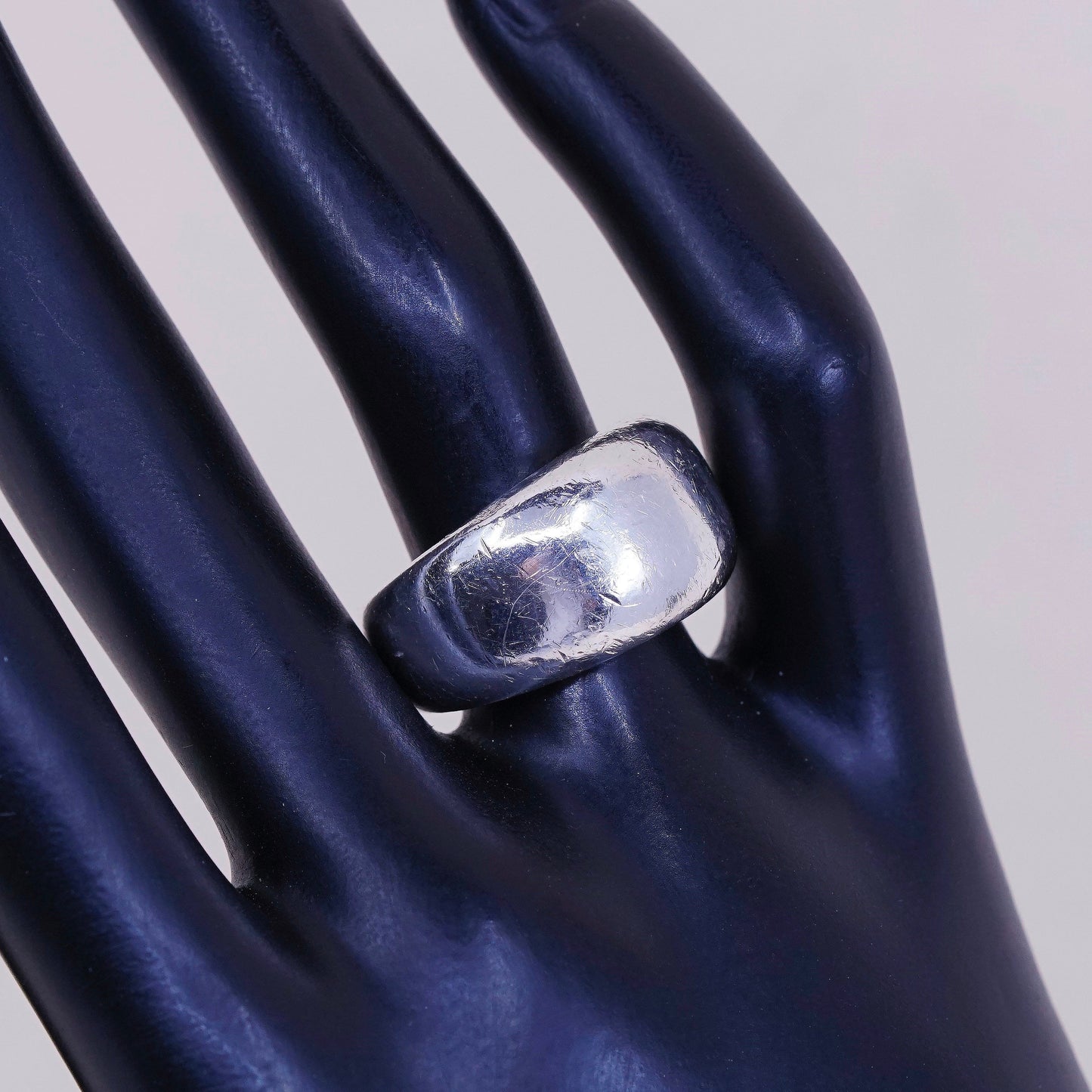 sz 6.75, vtg Anthony Quinn jewelry, sterling silver handmade ring, 925 band