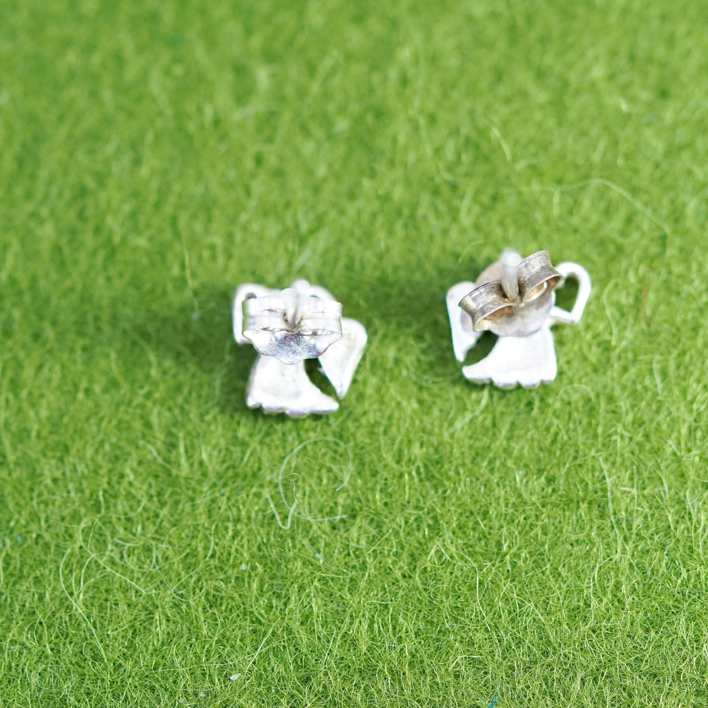 Vintage sterling silver hummingbird studs, 925 Angel earrings