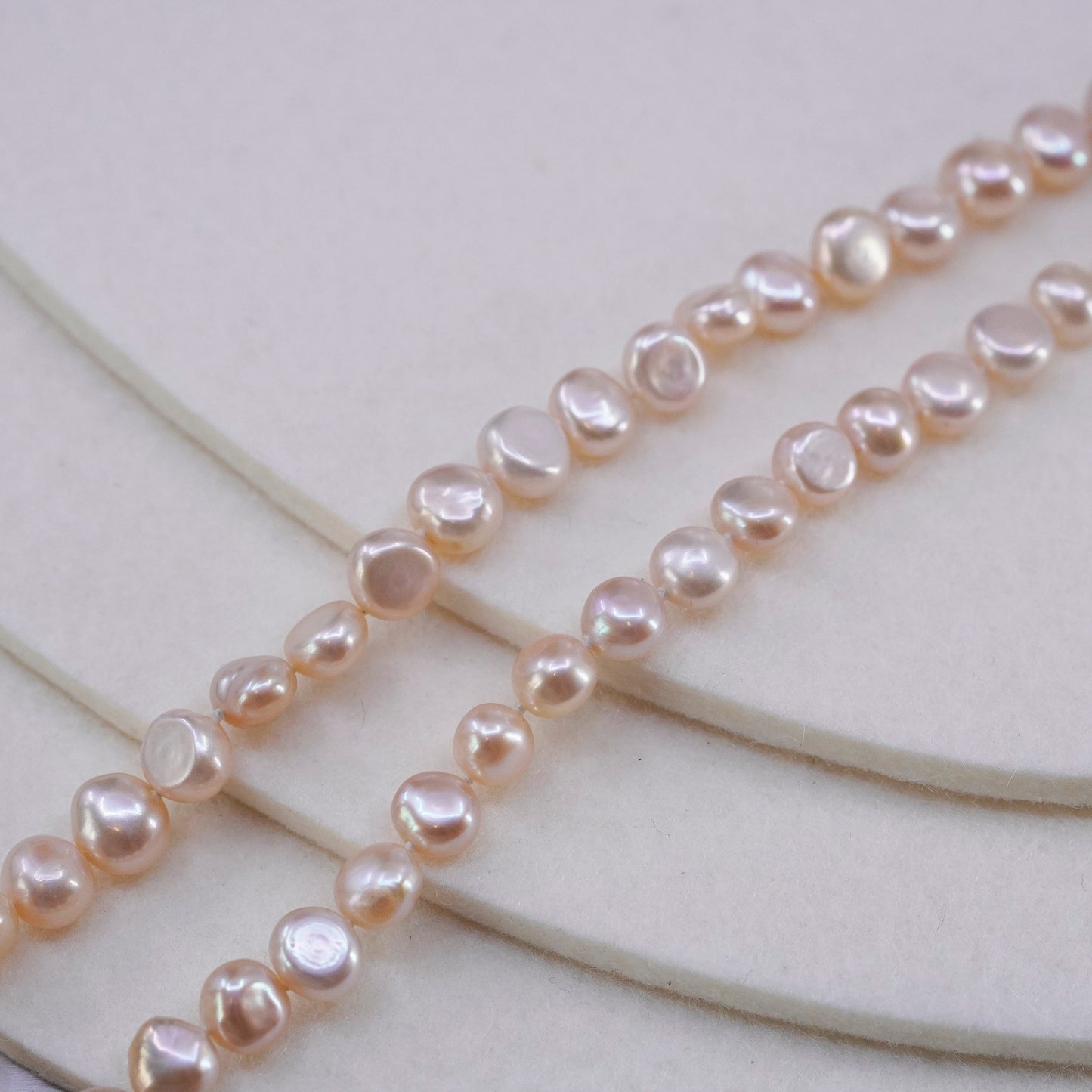 20”, freshwater pearl necklace Sterling 925 silver clasp “happiness longevity