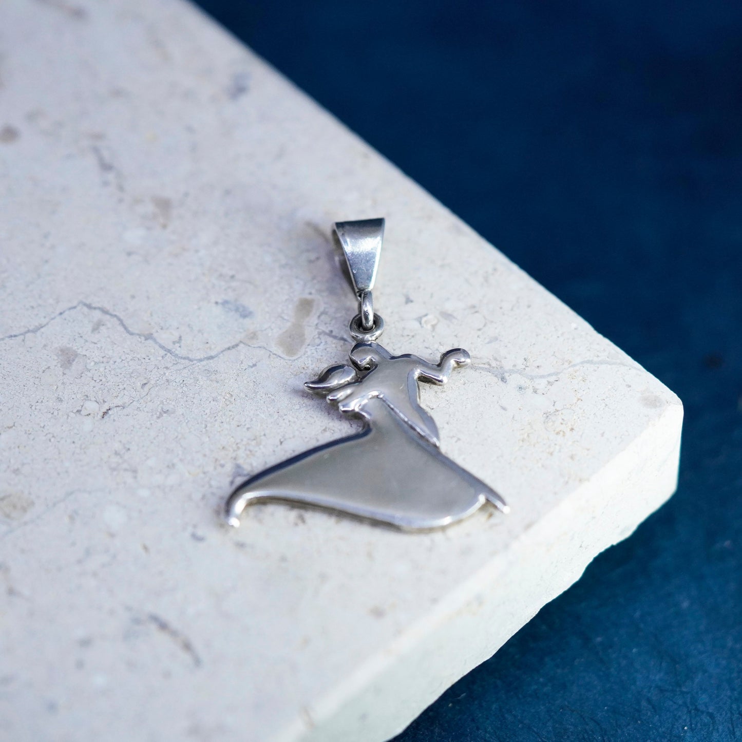 Vintage Sterling silver handmade pendant, 925 social dance