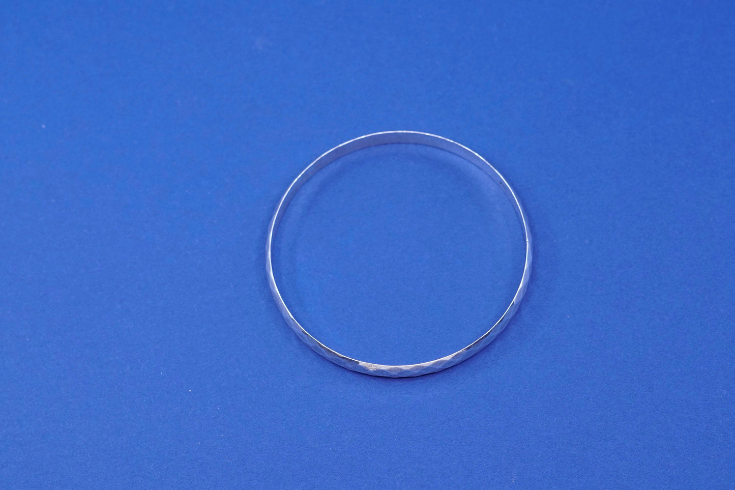 8”, vintage danecraft sterling silver handmade bracelet, solid 925 bangle