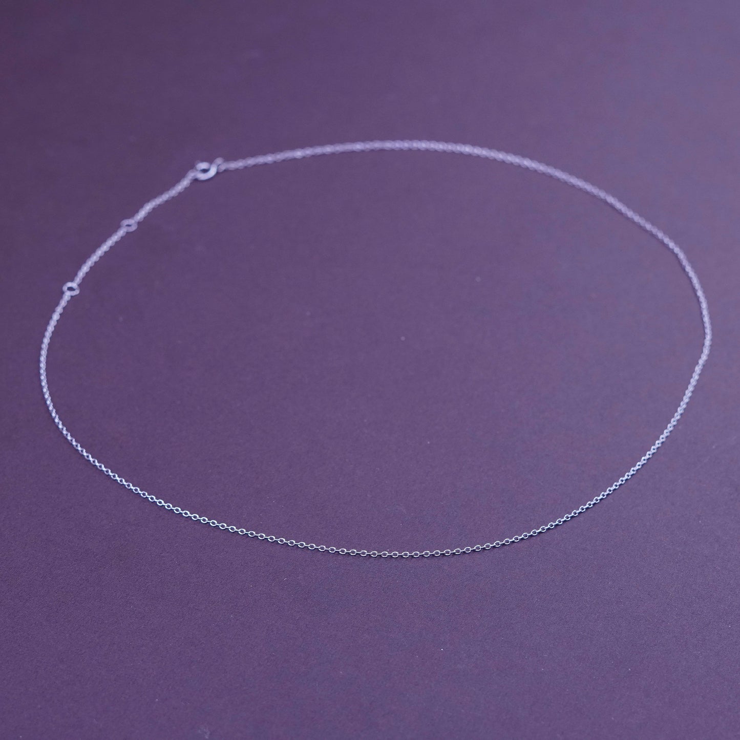 16+2”, 1mm, vintage Sterling silver necklace, 925 circle chain