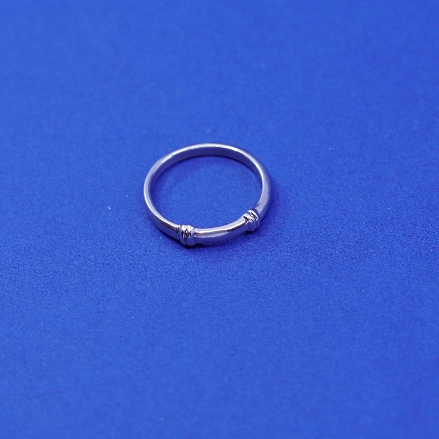Size 7, vintage Sterling silver handmade ribbed ring, 925 stackable ring