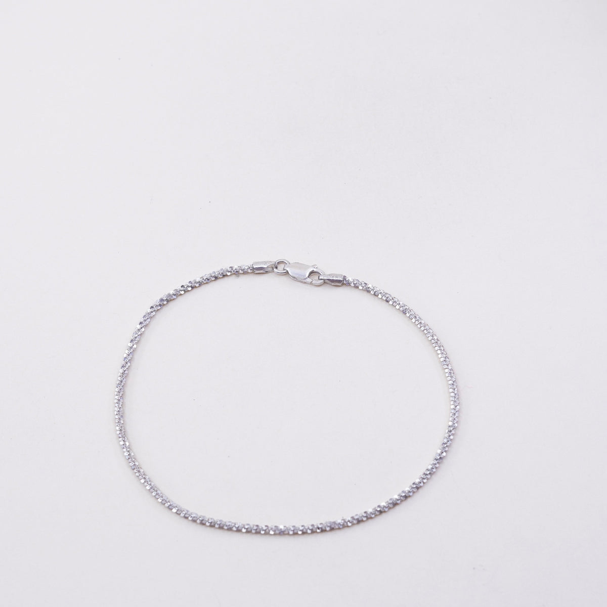 8.75”, 1mm, Vintage sterling silver bracelet, Italy made 925 twisted bracelet