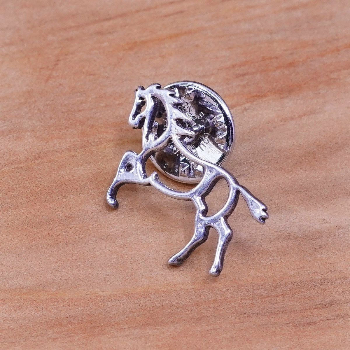 Vintage handmade sterling 925 silver horse pin