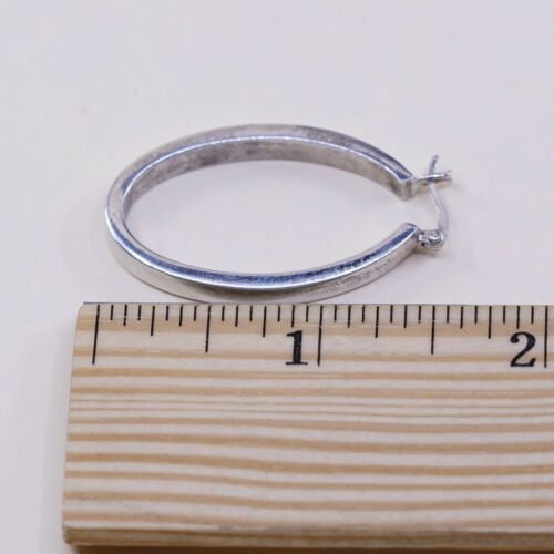1.5”, Vtg Sterling Silver Hoops, Italy 925 silver, elegant earrings, Huggie