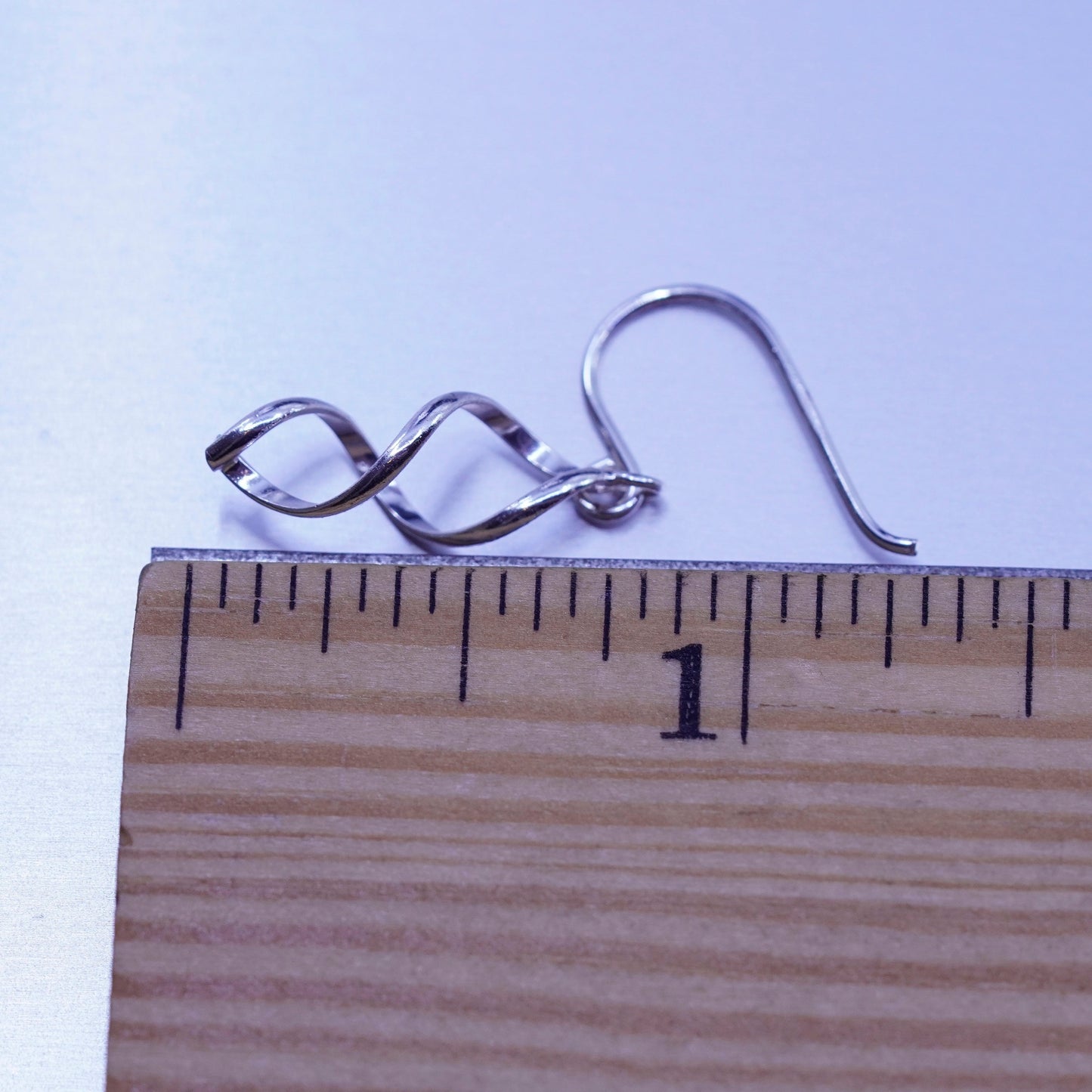 Vintage Sterling 925 silver handmade twisted earrings drops