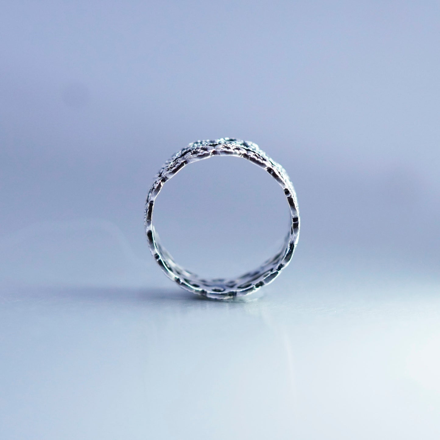 Size 5.5, vintage Sterling 925 silver handmade ring, filigree band