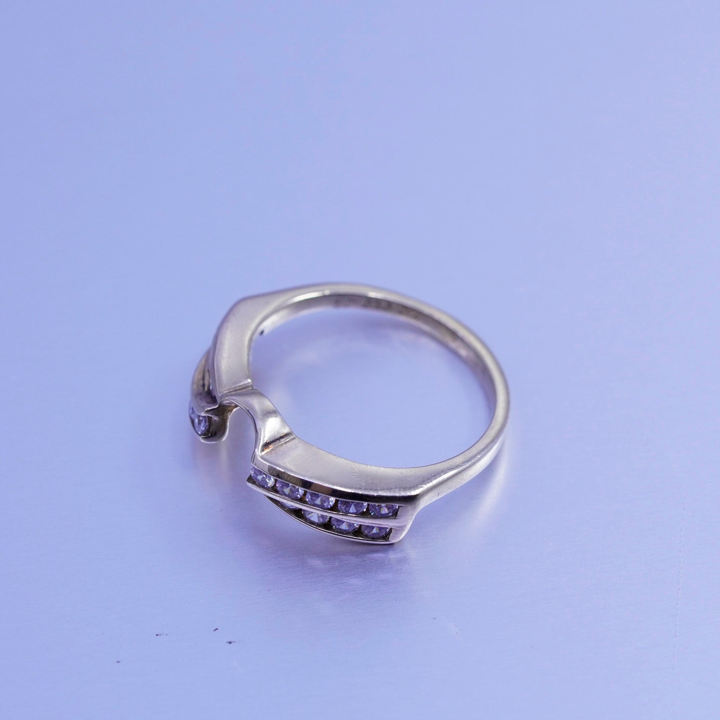 Size 9.25, vintage vermeil gold filled Sterling 925 silver ring with cz