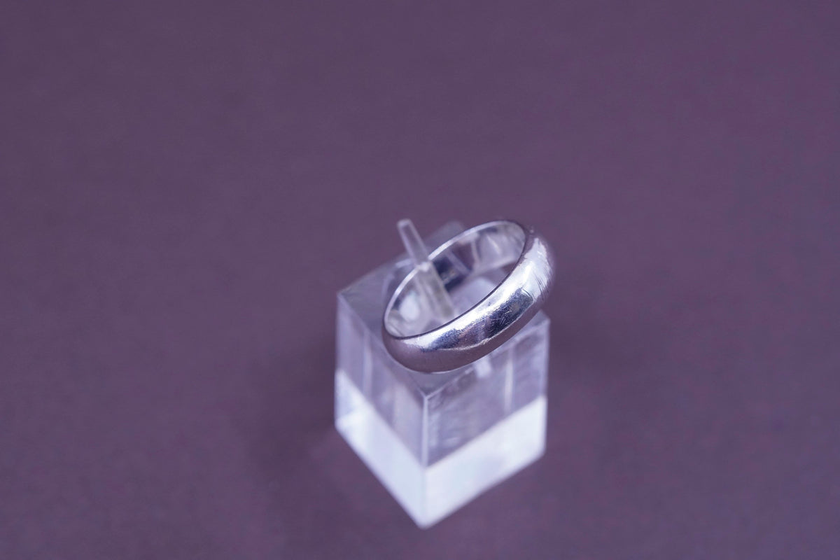 Size 8.5, vintage sterling silver handmade ring, 925 wedding band