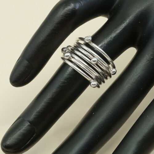 Size 6.5, Vtg stackable Sterling Silver Handmade Ring 925 Bands