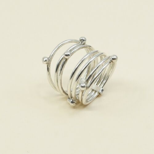 Size 6.5, Vtg stackable Sterling Silver Handmade Ring 925 Bands