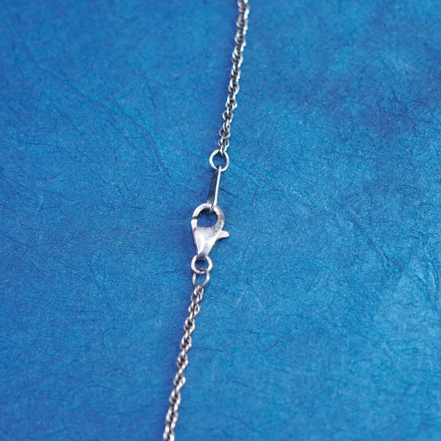 18”, 1mm, vintage Sterling silver necklace, 925 Singapore rope chain