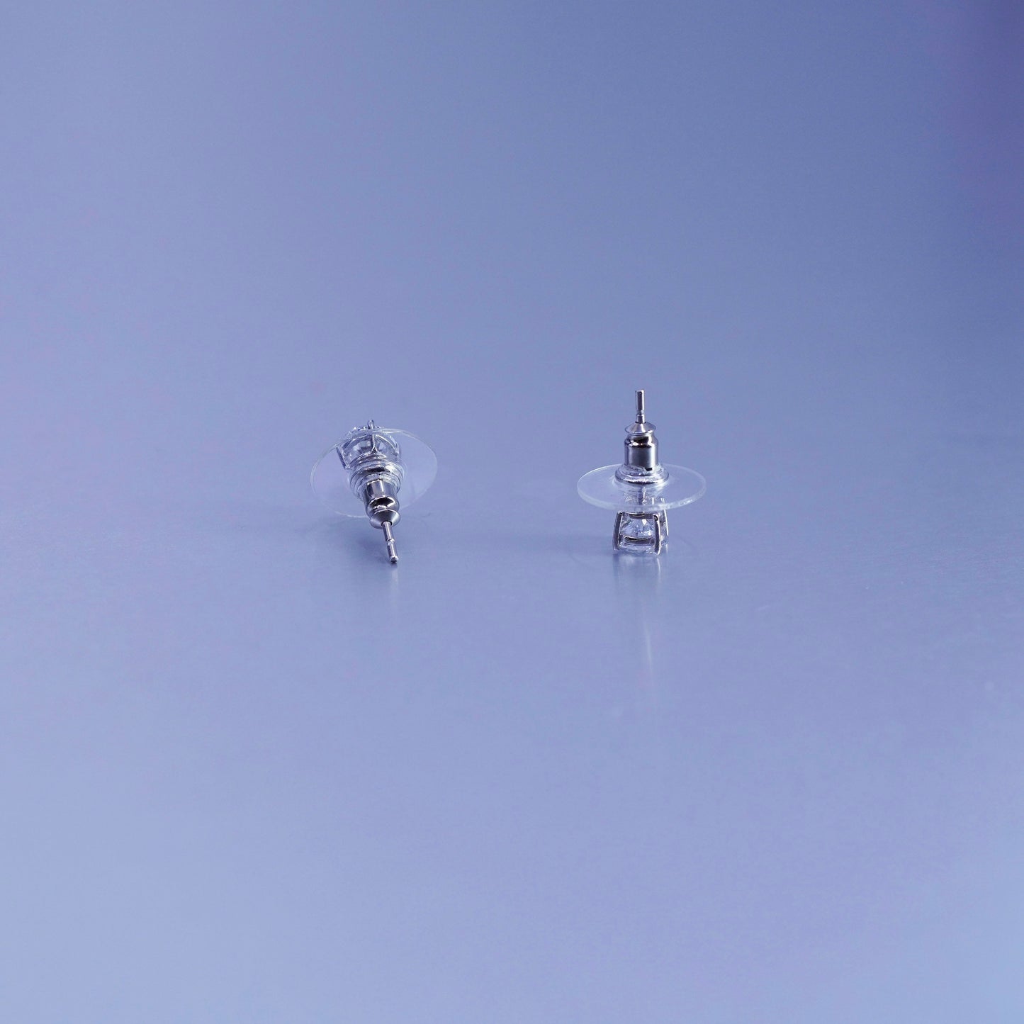 5mm, Vintage Sterling 925 silver earrings, studs with cz inlay