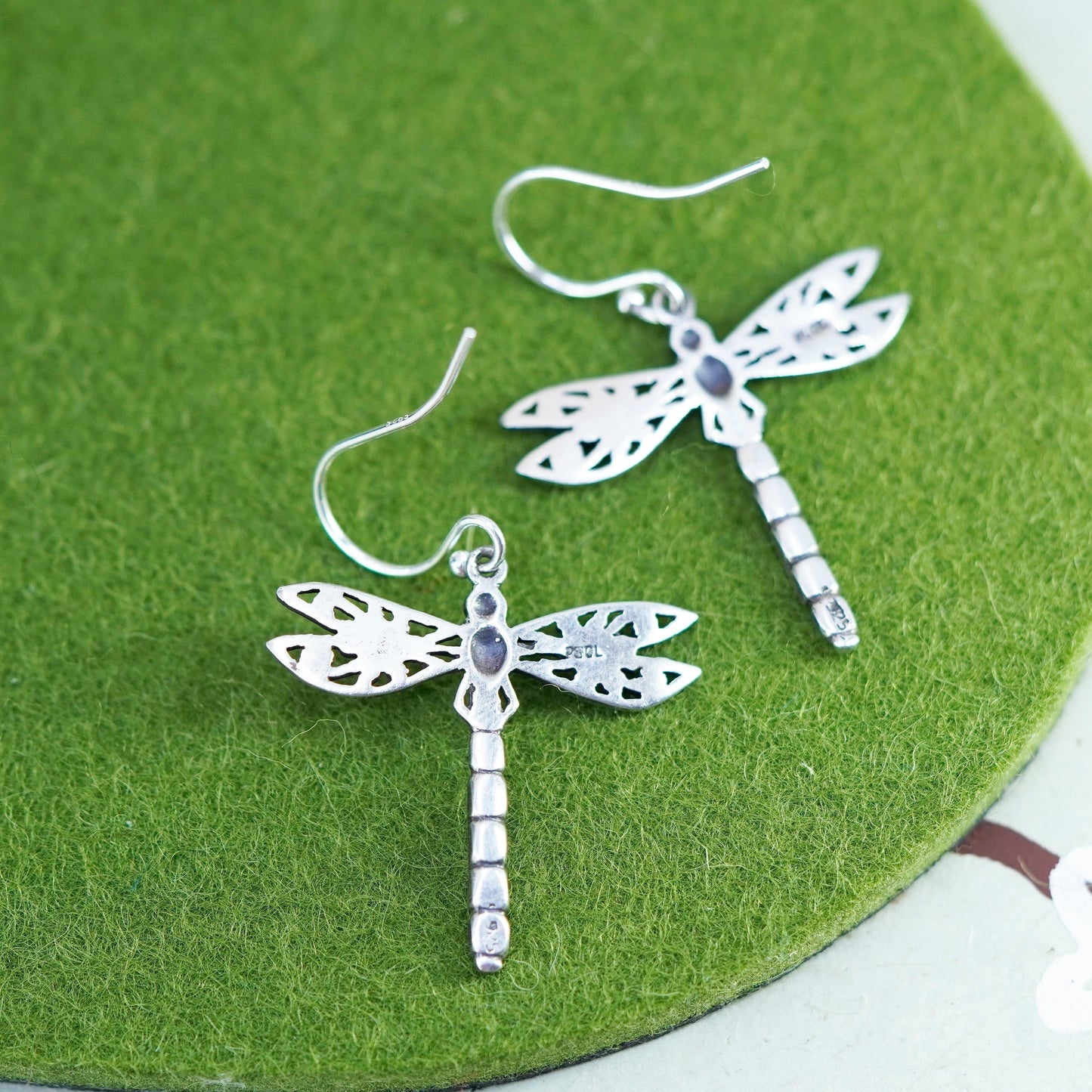 southwestern sterling 925 silver filigree dragonfly earrings mother of pearl