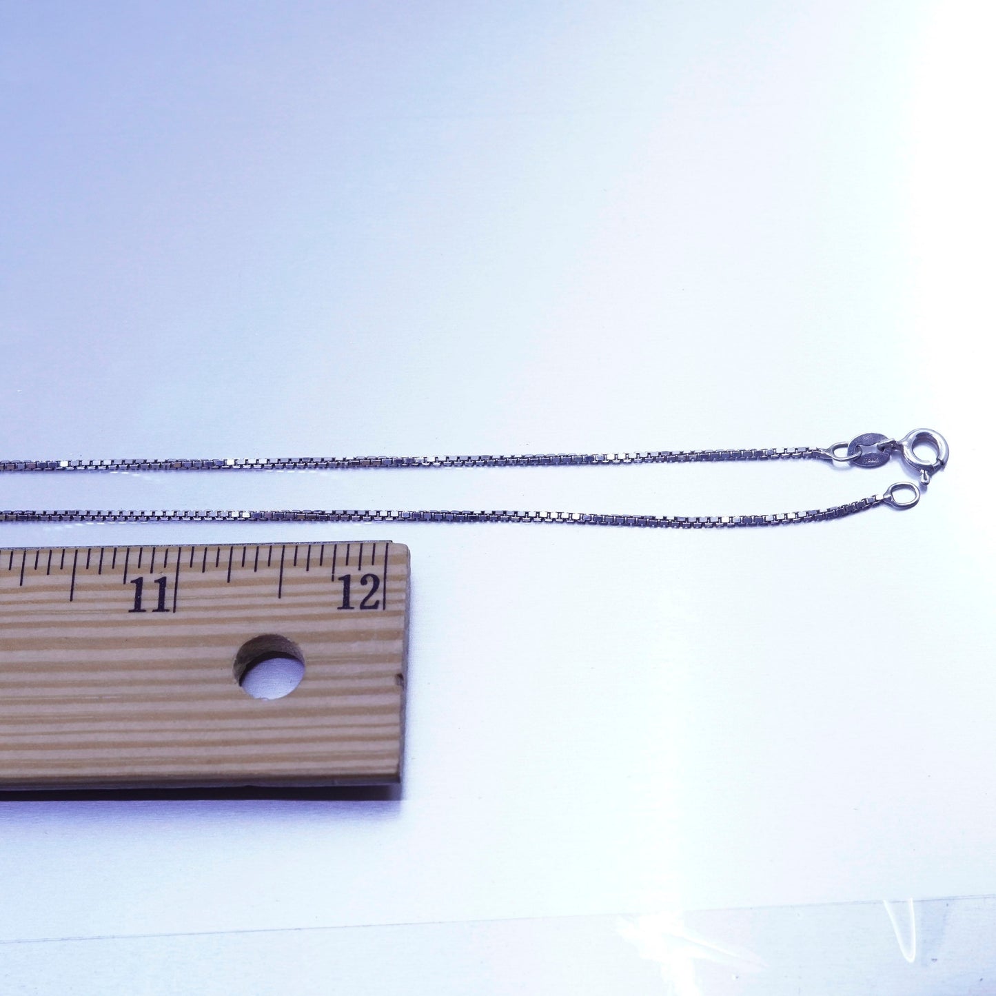 30” 1mm, vintage Italy Sterling 925 silver box chain necklace