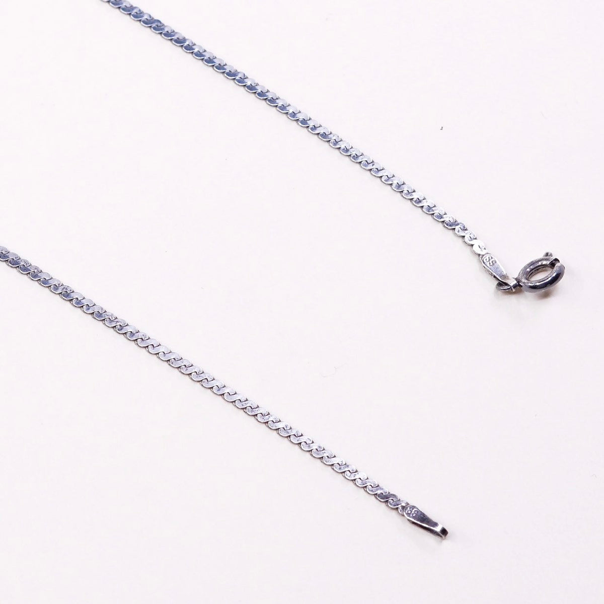 18", VTG Sterling silver handmade chain, 925 s-link woven necklace
