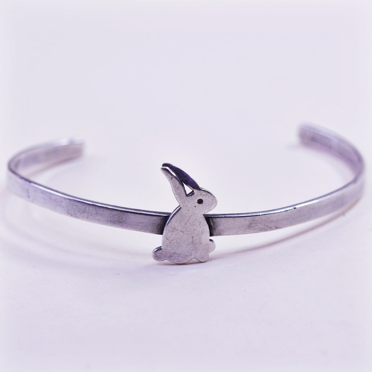 6”, leonore doskow sterling jewelry Sterling silver bunny cuff, 925 bracelet
