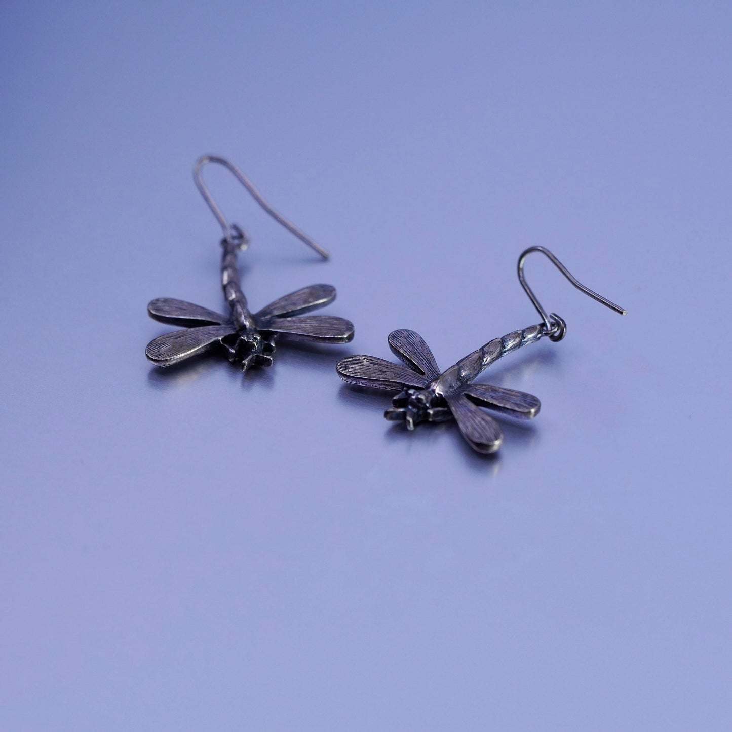 Native American Zuni Charlene Dishta Sterling 925 silver dragonfly earrings