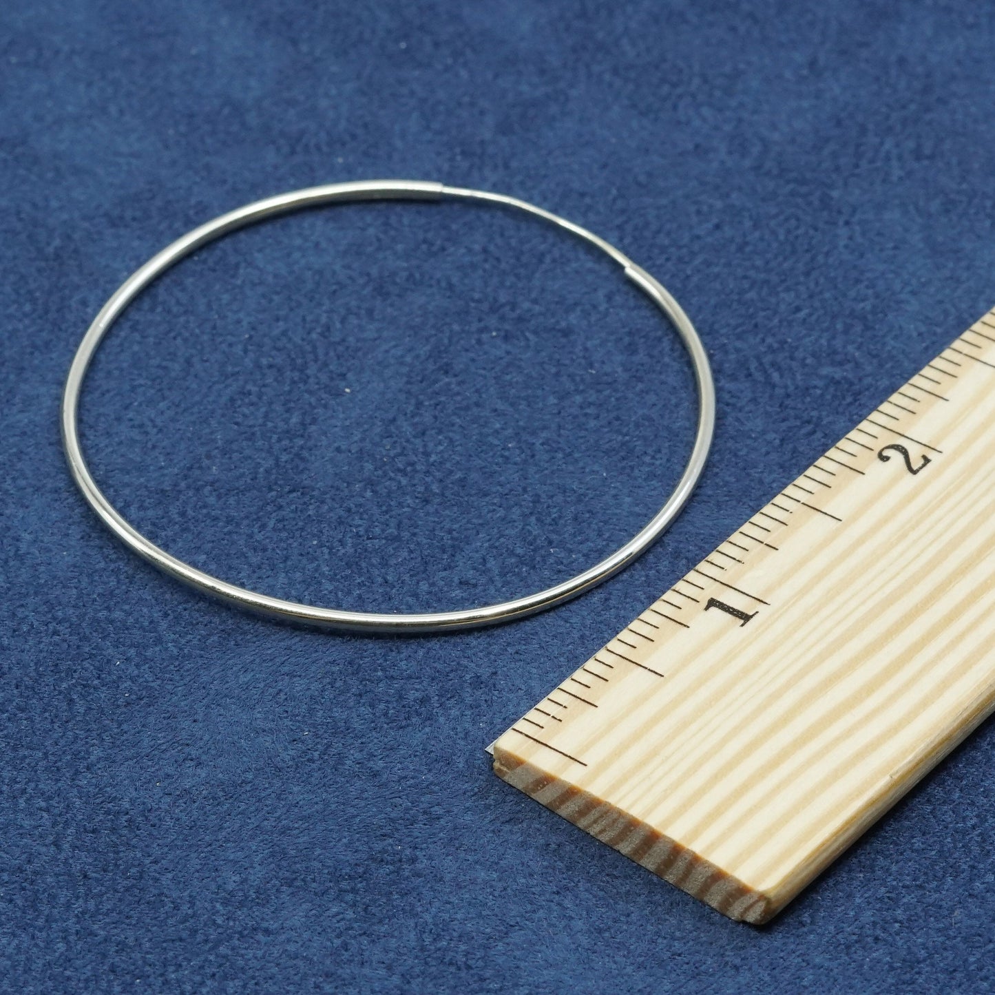 2.25", Sterling silver handmade earrings, 925 hoops
