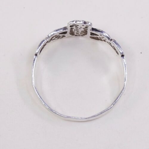 Size 10.25, Vtg Irish Sterling Silver Handmade Ring, 925 Band W/ claddagh Heart