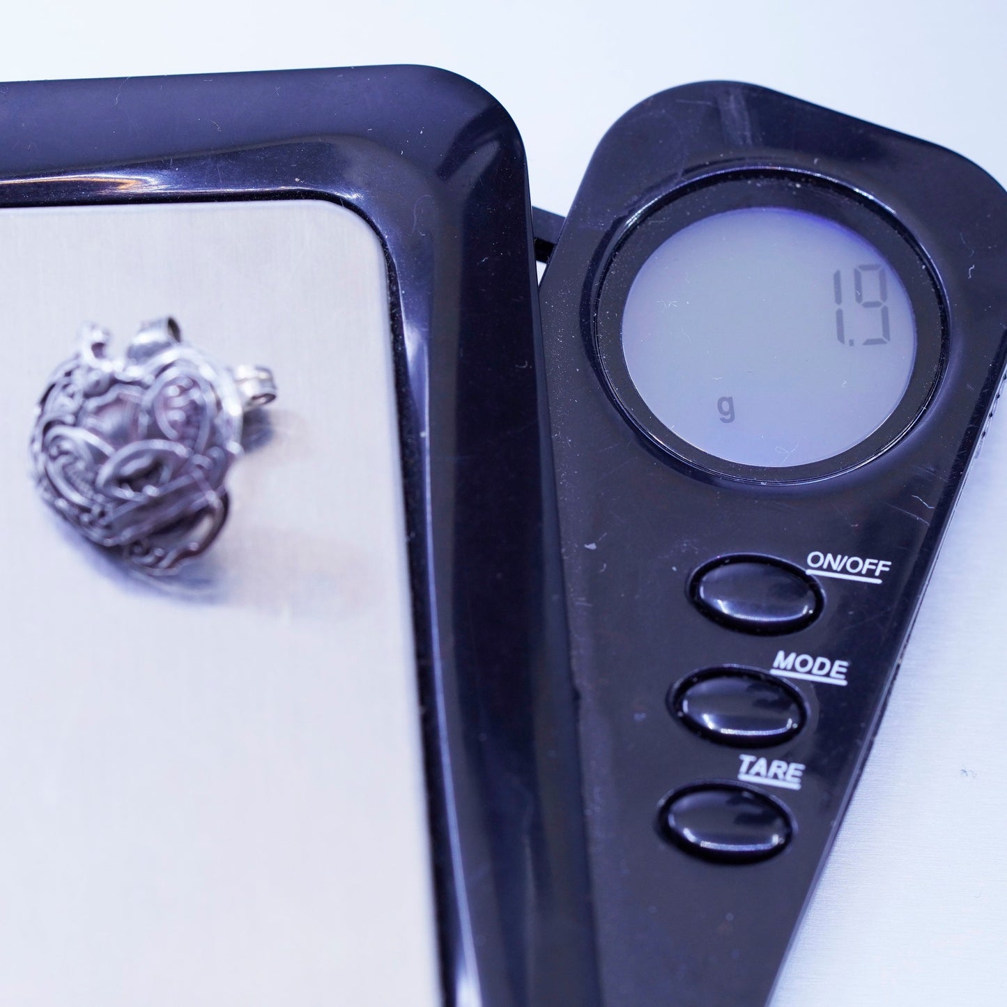 Vintage Sterling 925 silver handmade crown earrings, studs