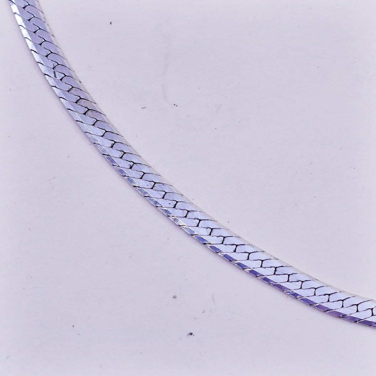 23”, 4mm, Vintage sterling silver chain, Italy textured 925 herringbone chain