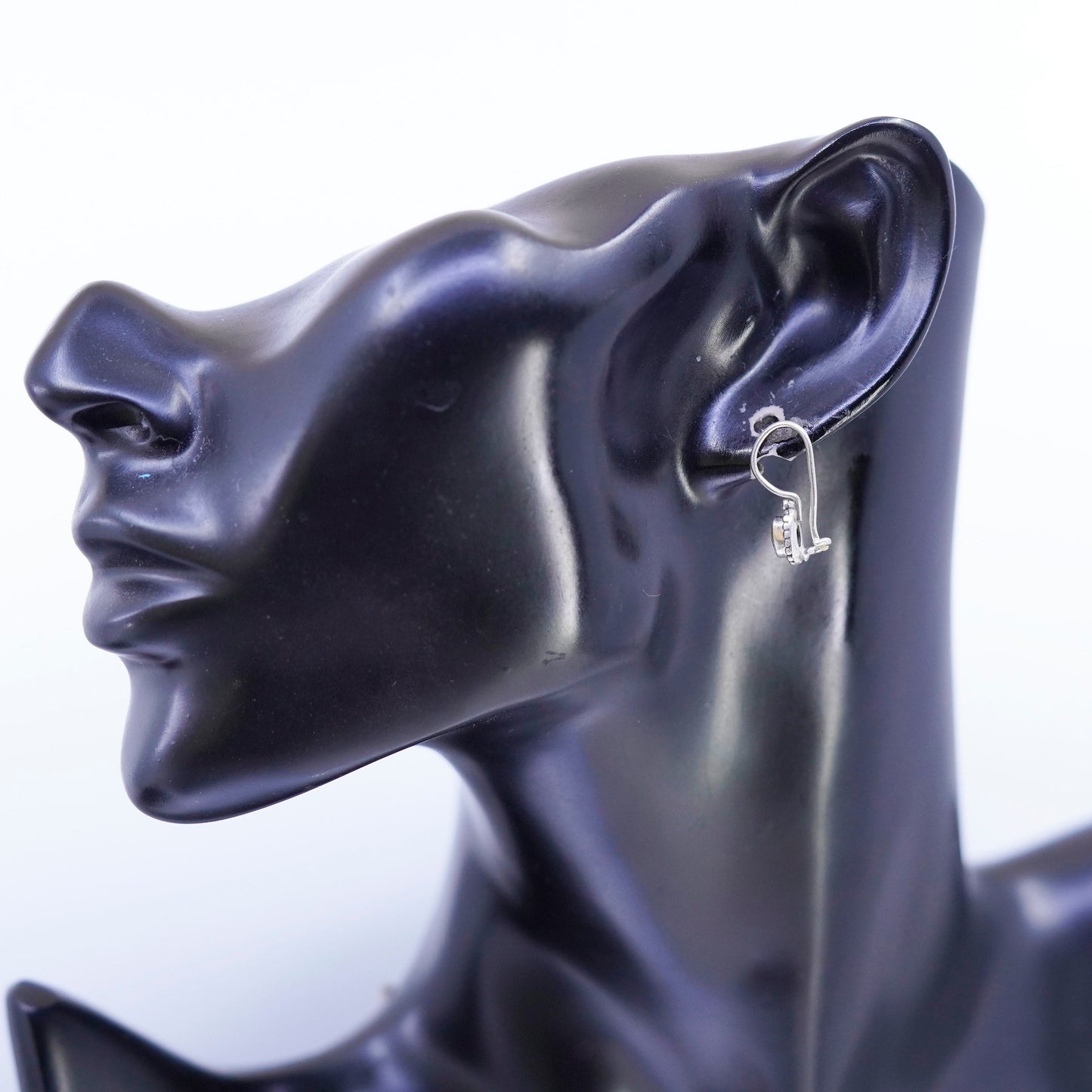 Vintage Sterling 925 silver handmade earrings with peridot