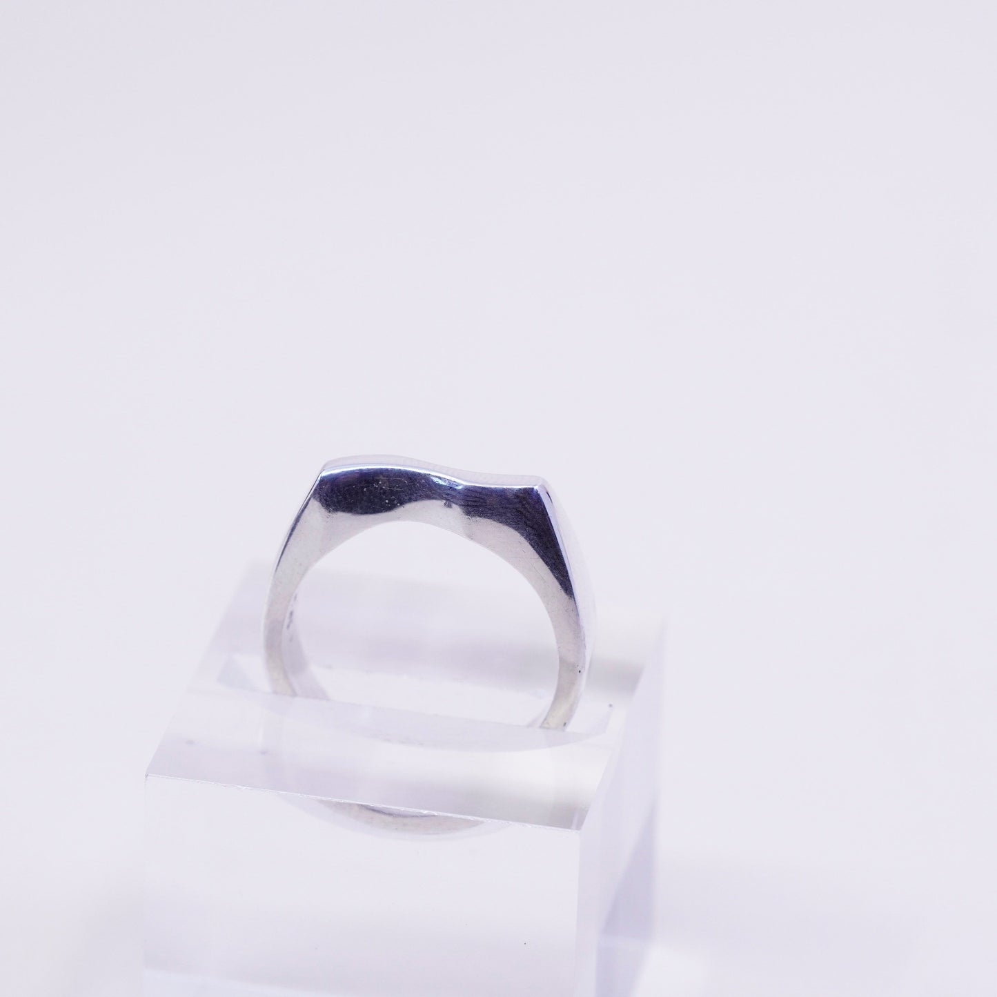 Size 9, vintage sterling 925 silver handmade ring, wavy band