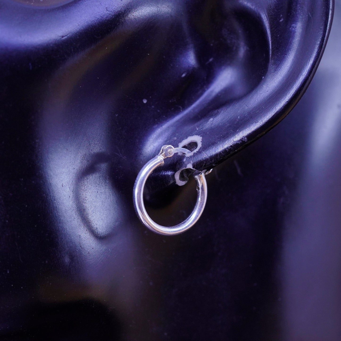 0.5”, vintage Sterling silver hoop earrings, 925 hoops