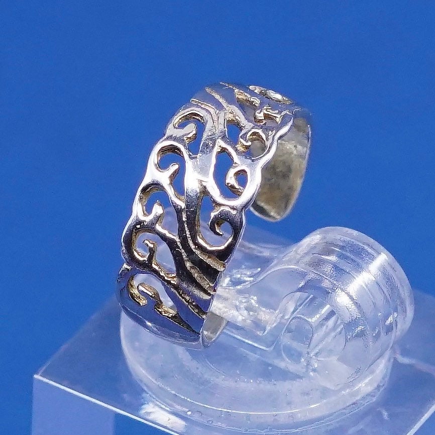 Size 1.75, vtg Sterling silver handmade ring, 925 wired band