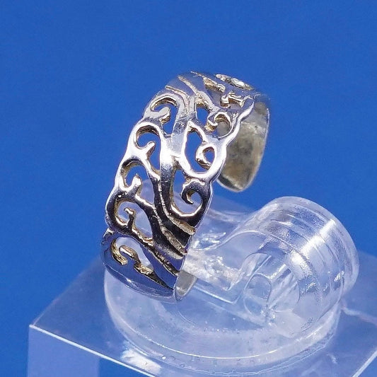 Size 1.75, vtg Sterling silver handmade ring, 925 wired band
