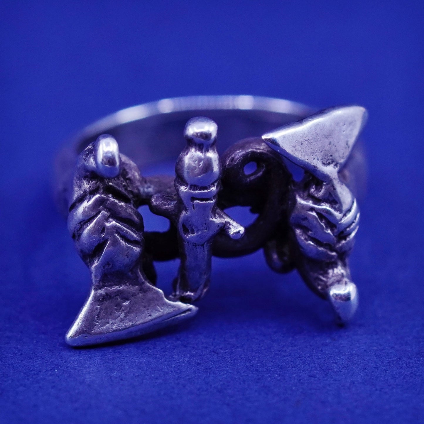 Size 4.5, vintage Native American sterling silver handmade ring, 925 bird band