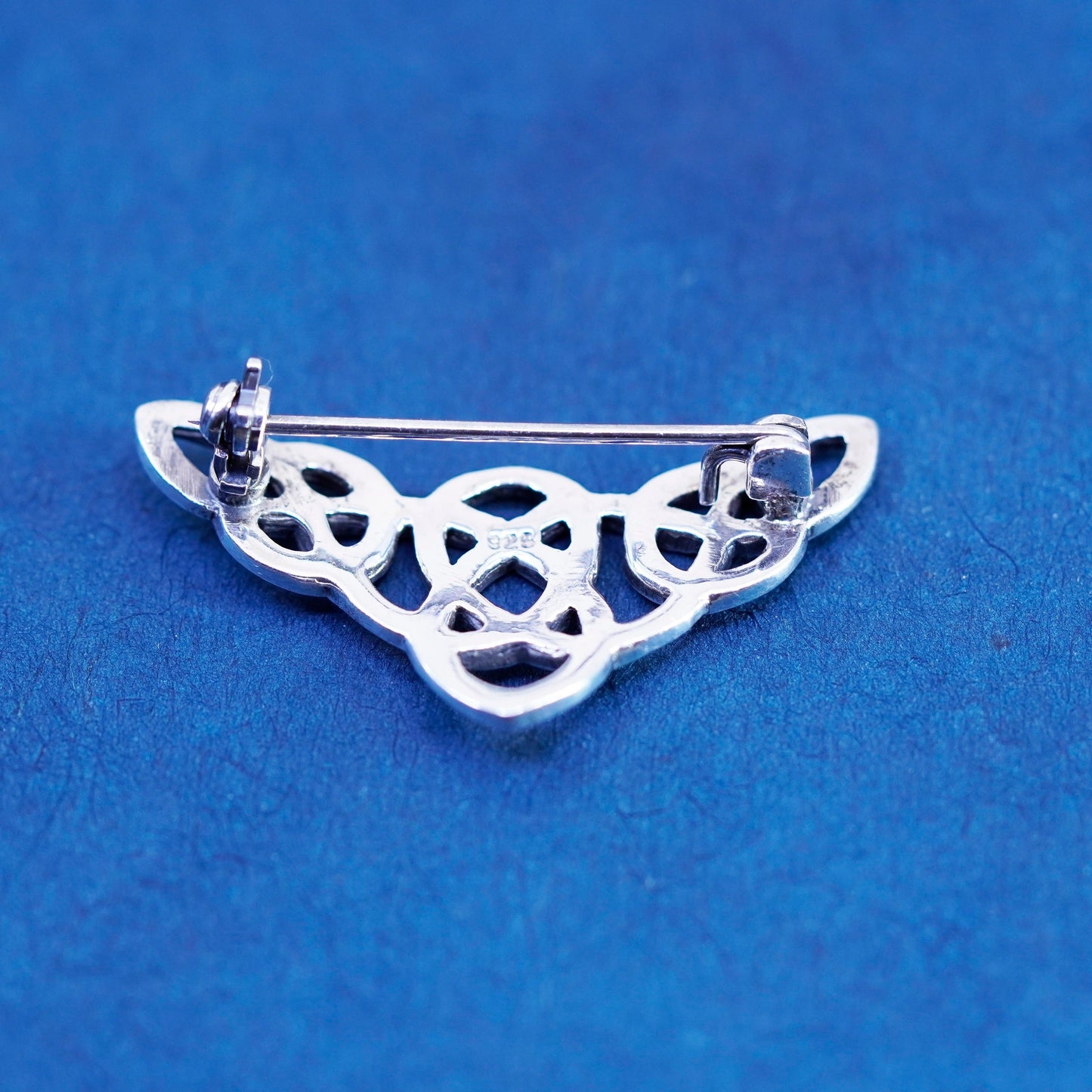Vintage sterling silver handmade brooch, Irish 925 Celtic knot pin