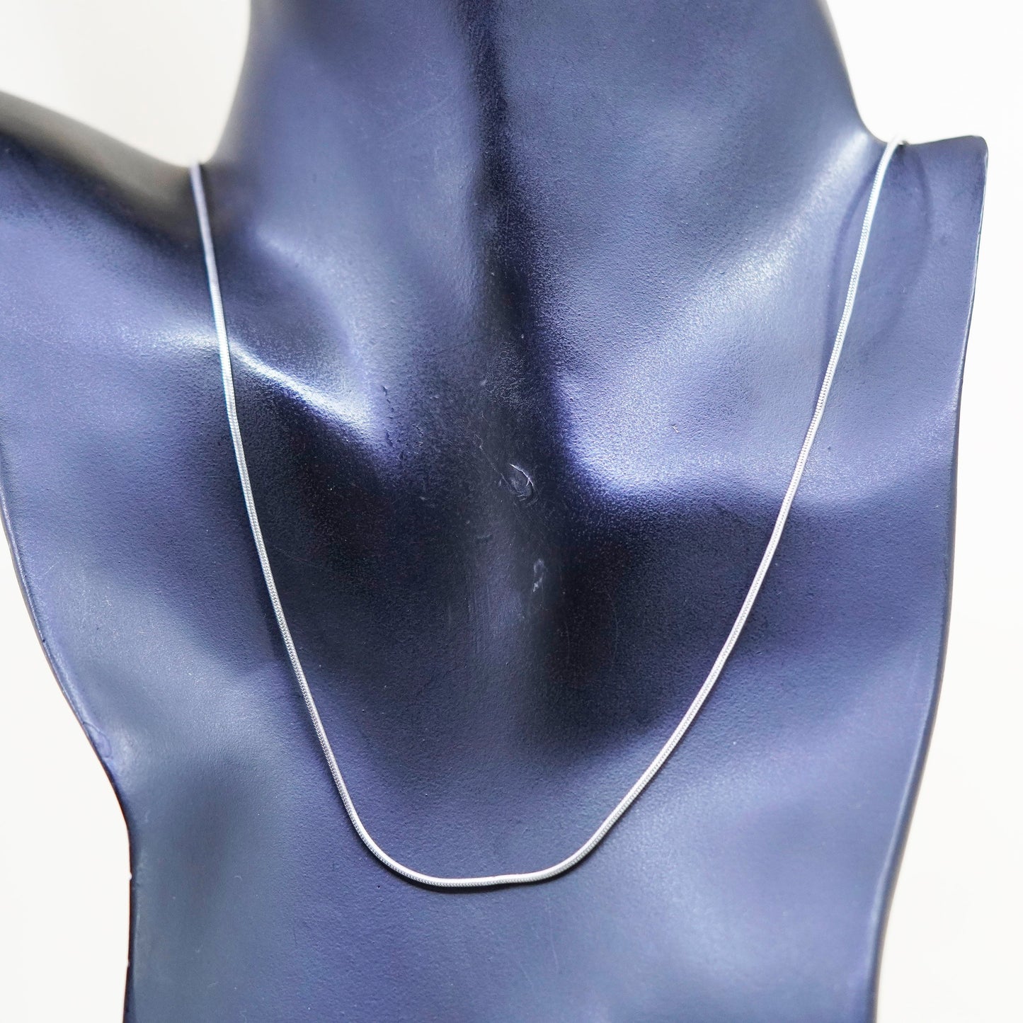 24”, 1mm, Vintage sterling silver snake chain, Italy 925 necklace