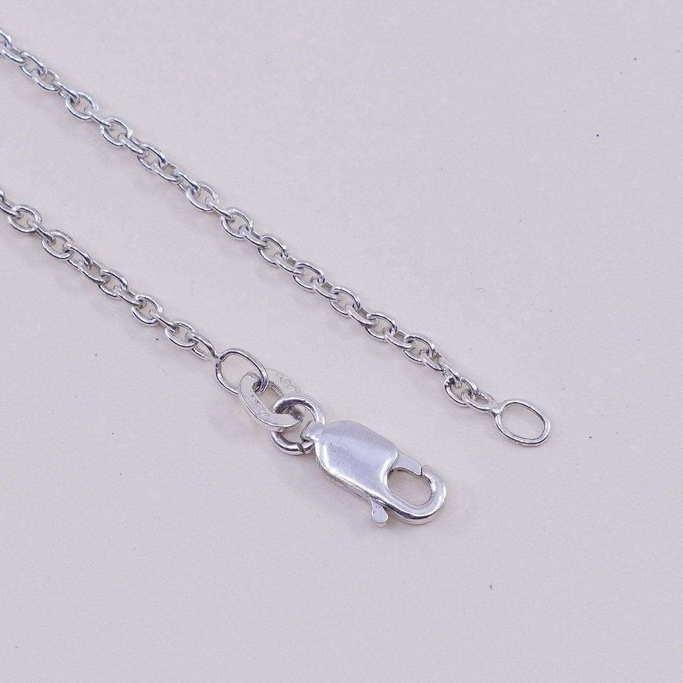 18”, 1.6mm, Vintage sterling silver circle chain, India 925 necklace