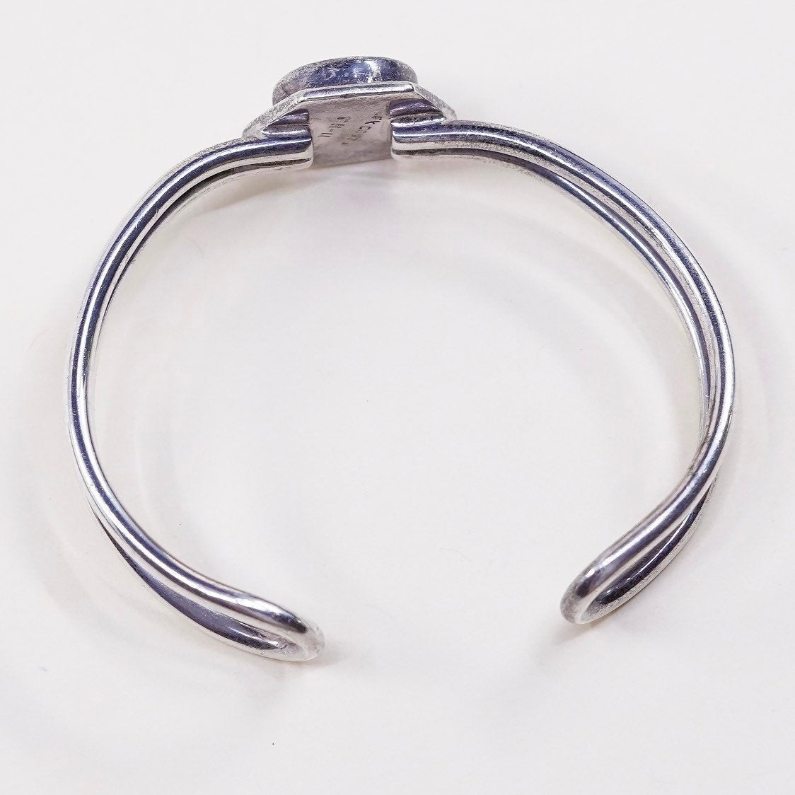 6", VTG mexico sterling silver cuff bracelet w/ turquoise